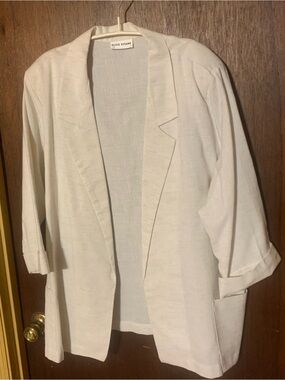 Alice Stuart Cream Lightweight Open-Front Blazer